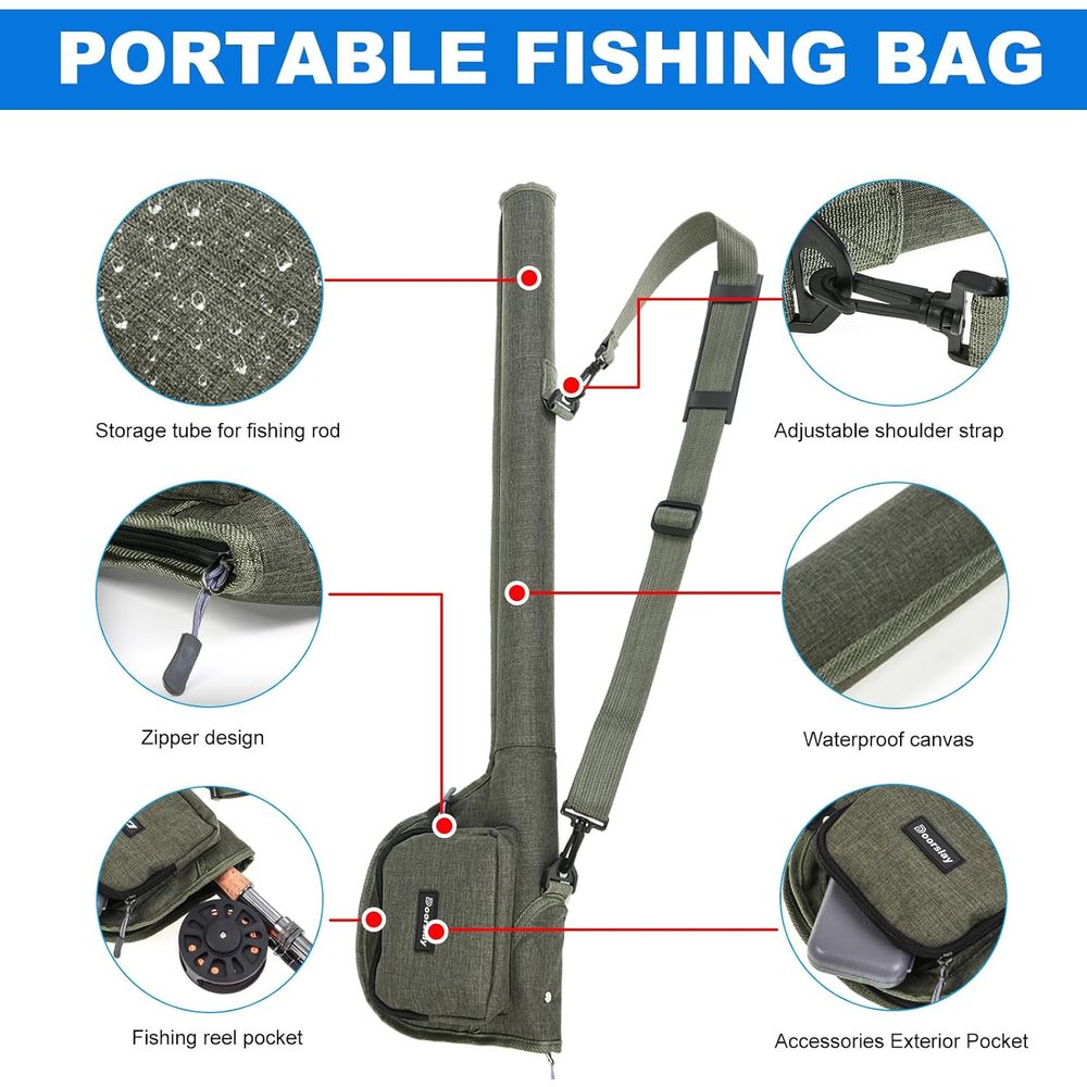 Portable Fishing Kit: Rod, Car - Fishing Rod Case recension och pris