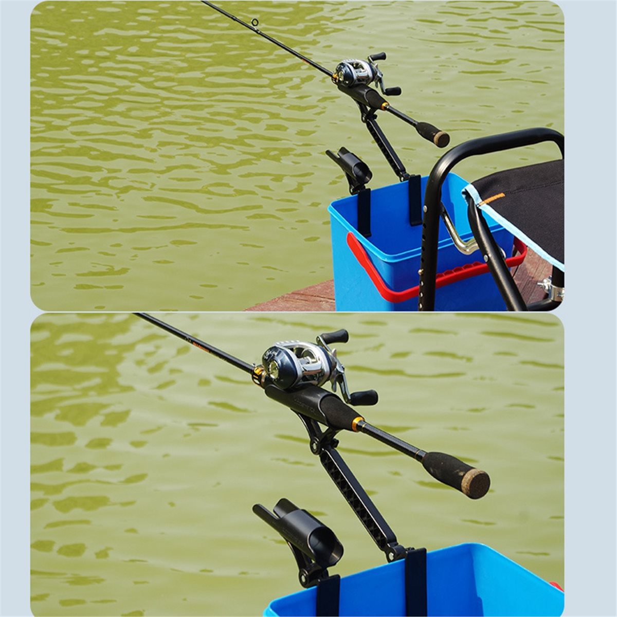 POPULAR-2pcs Adjustable Bucket - Fishing Rod Ice recension och pris