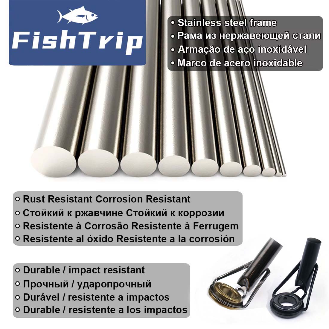 FishTrip Rod Tip Repair Kit 5~ - Fishing Rod Tip Replacement recension och pris