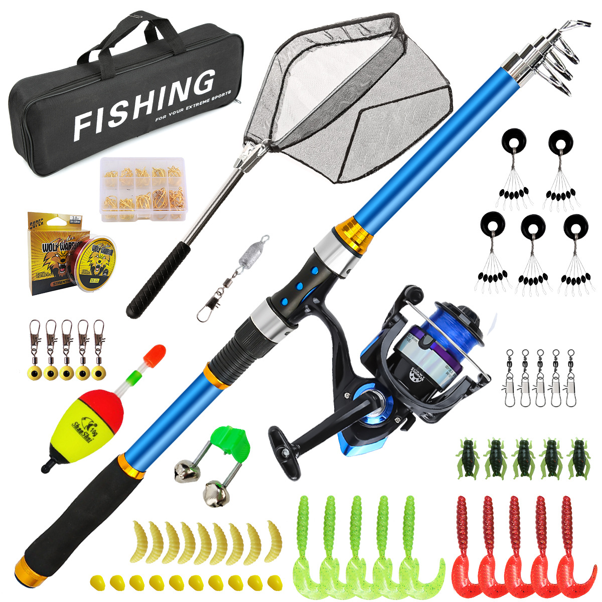 2.1-3.6M Telescopic Glass Fibe - Fishing Rod Spinning recension och pris