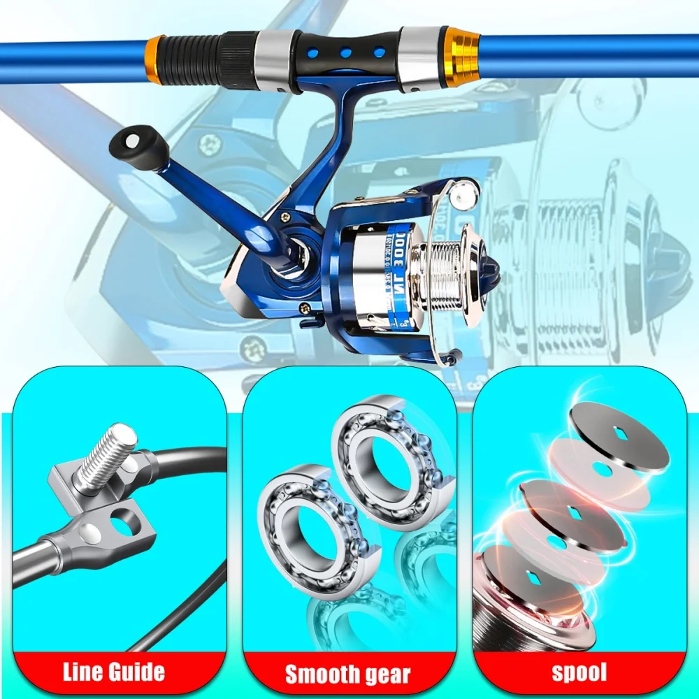 2.1-3.6M Telescopic Glass Fibe - Fishing Rod Spinning recension och pris