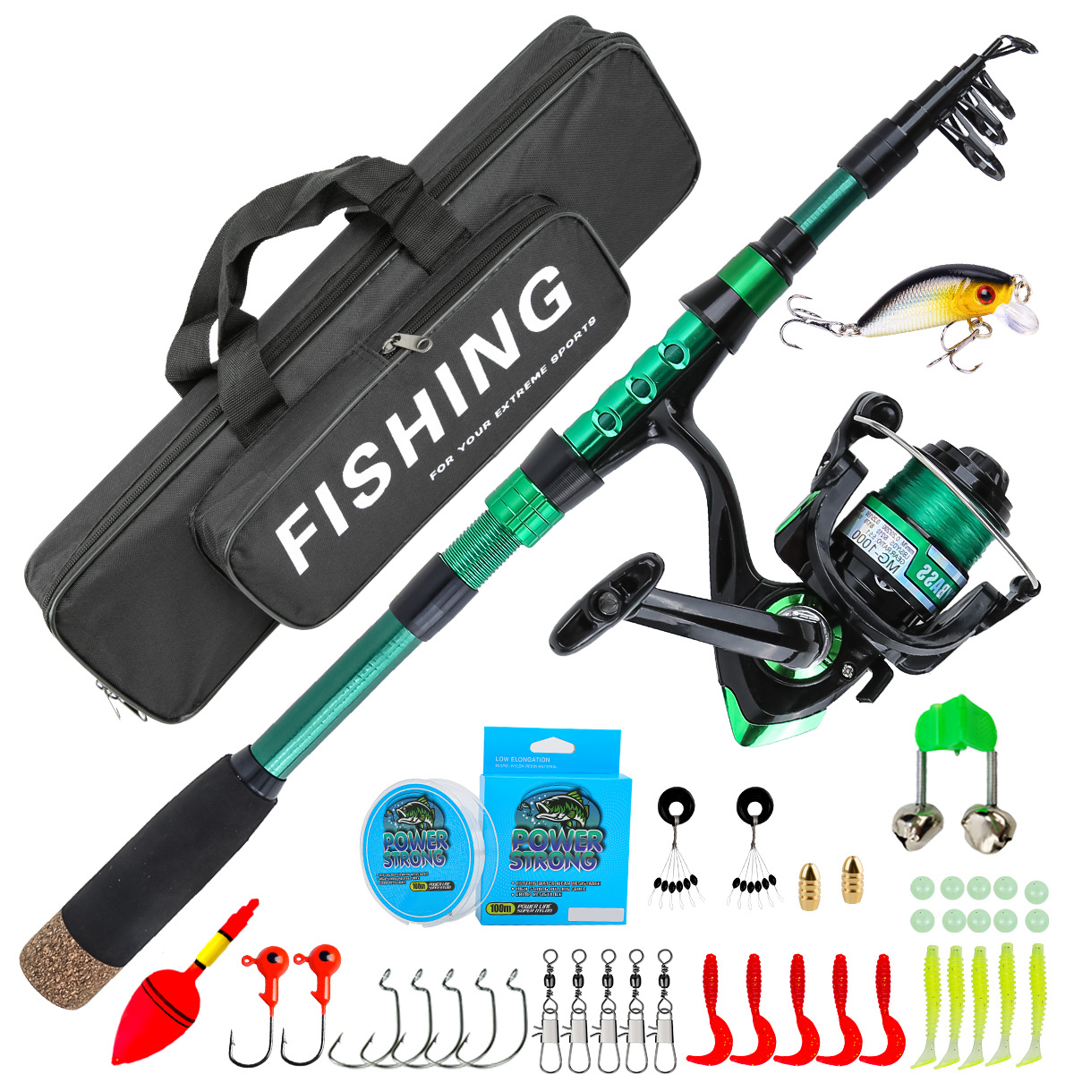 1.8 Meters Green Carbon Fiber  - Fishing Rod Case recension och pris