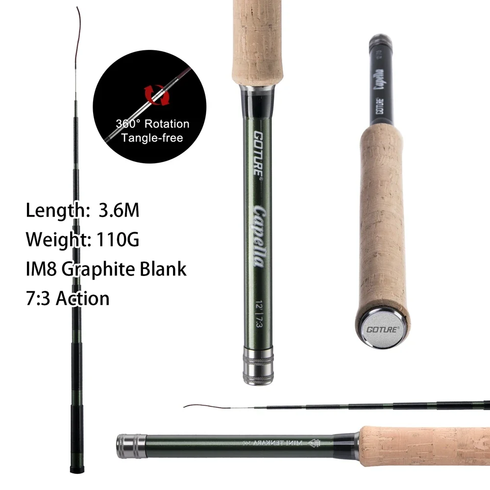 Goture 12FT Classical Tenkara  - Fishing Rod Carbon Fiber recension och pris